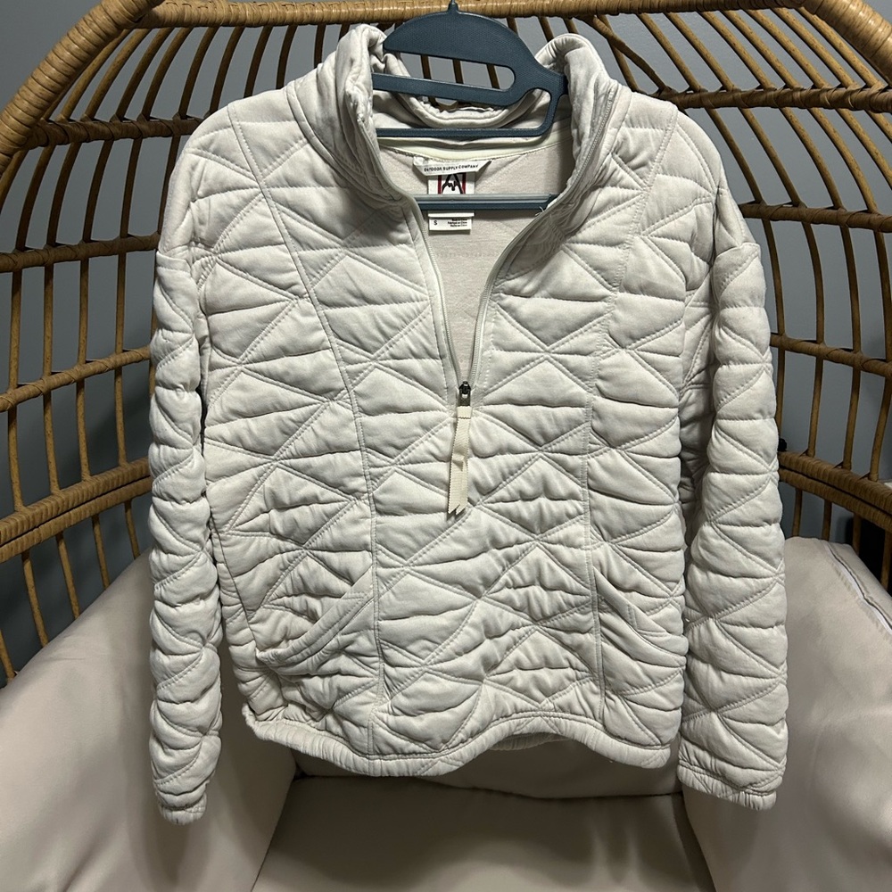 Avalanche Cream Quilted Half-Zip Pullover